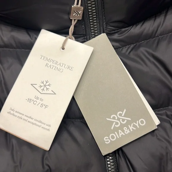 NWT’S Soia & Kyo Lita Down quilted Coat Black SZ 3X - Picture 4 of 15